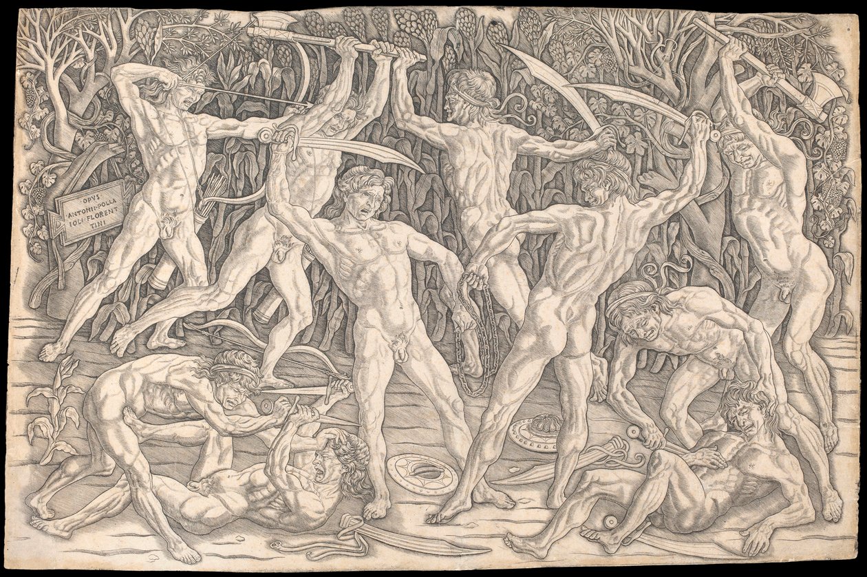 Çıplaklar Savaşı, Antonio del Pollaiolo, c.1470-90 (s/b gravür) by Antonio Pollaiuolo