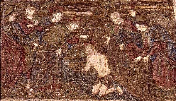 Vaftizci Yahya, azizin hayatından sahneleri betimleyen goblen (tekstil) by Antonio Pollaiuolo