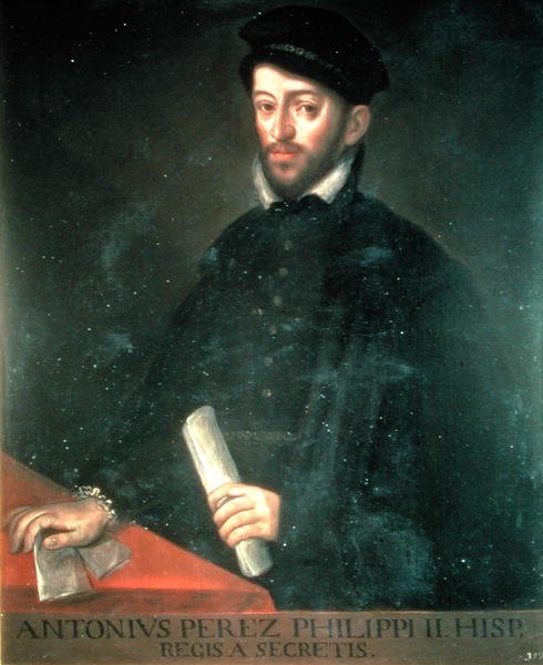 131 0794307/2 Antonio Perez'in portresi (1540-1611) politikacı ve II. Philip'in sekreteri (panelde yağlı boya) by Antonio Ponz