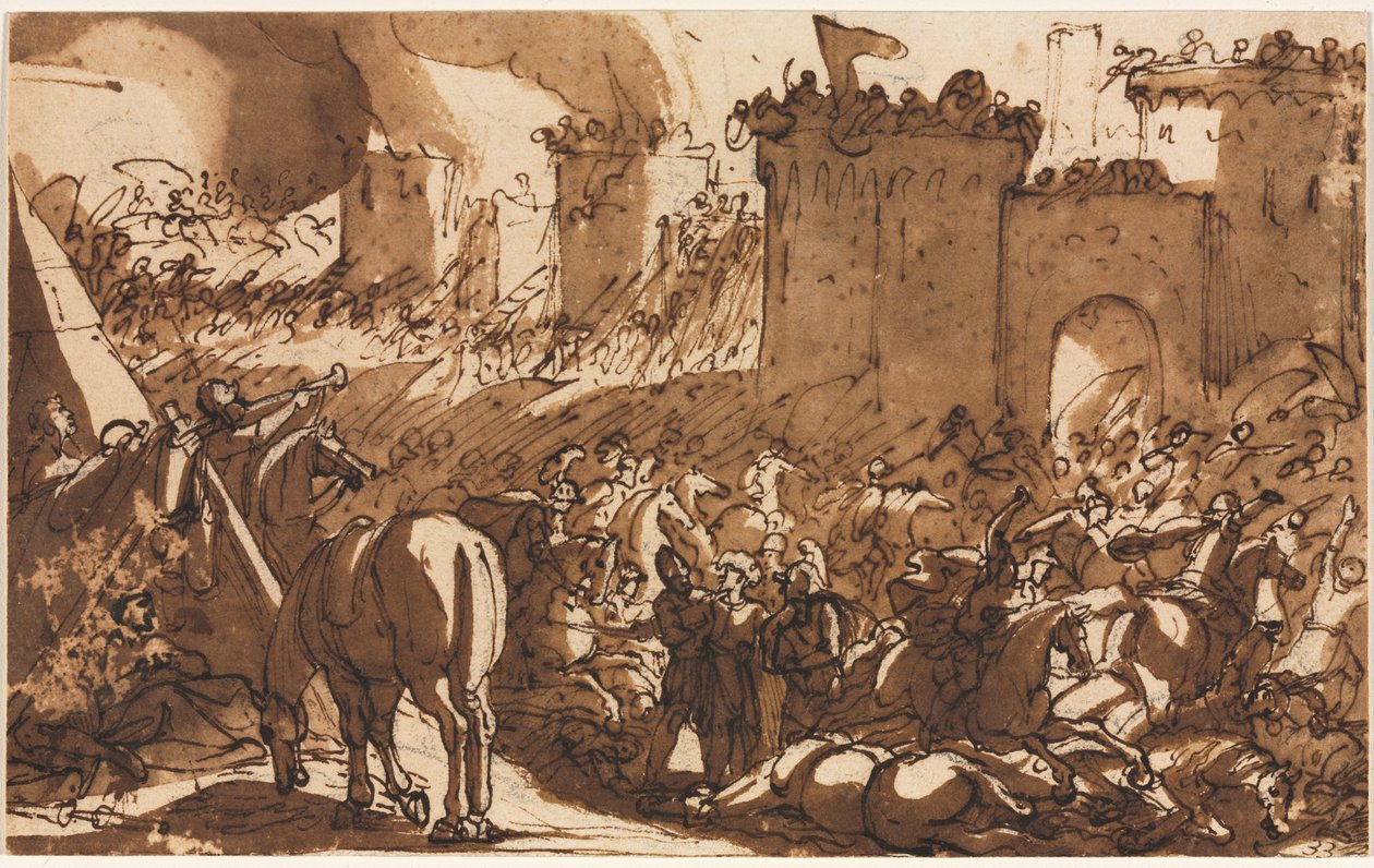 Kaleli Savaş Sahnesi by Antonio Tempesta