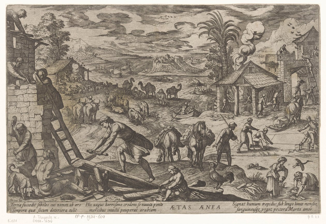 Bronz Çağı Aetas aenea (nesne üzerindeki başlık) Dünyanın Dört Çağı (dizi başlığı) by Antonio Tempesta