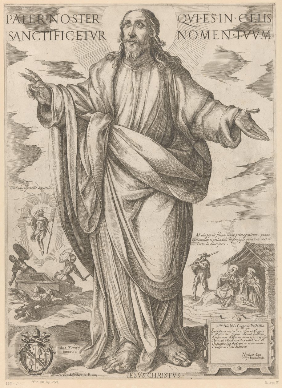 İsa Adınız kutsaldır (nesnedeki başlık) Christ, Mary en de apostelen (dizi adı) by Antonio Tempesta