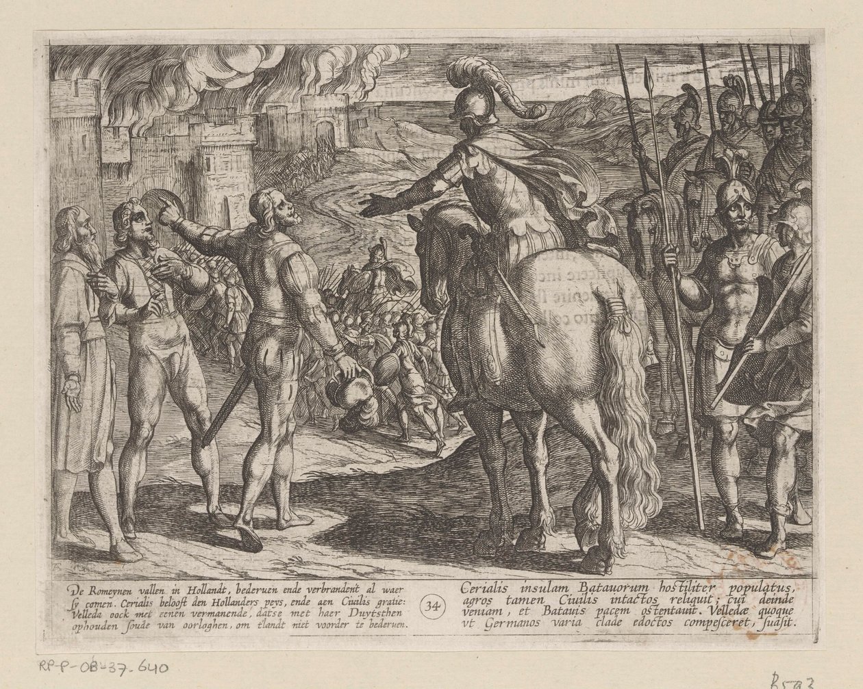 Romalılar Hollanda kırsalını yakıyor Romalılara karşı Batavia Savaşları (dizi başlığı) Batavorum cum Romanis Bellum (dizi başlığı) by Antonio Tempesta