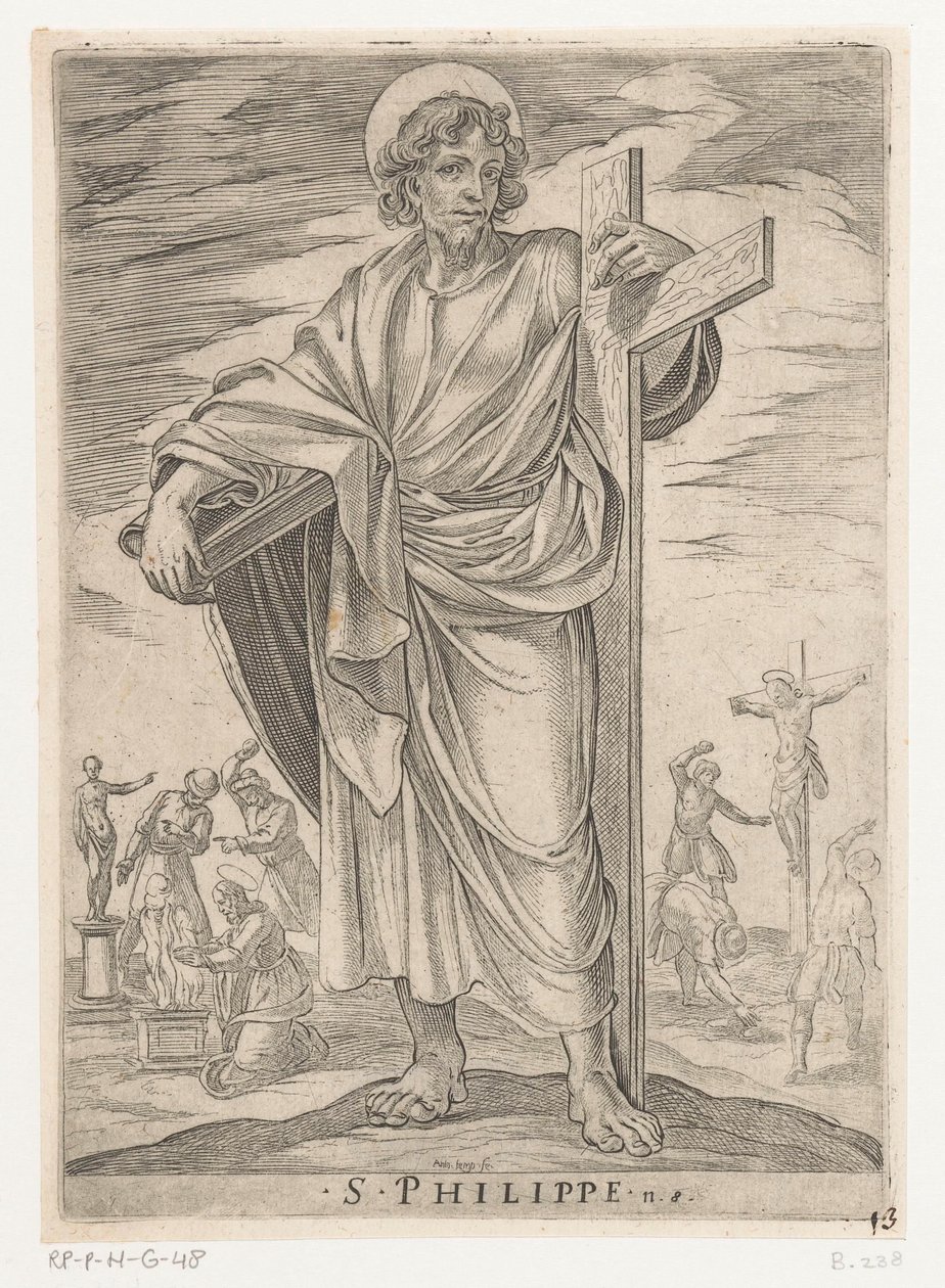 Aziz Filipus S. Philippe (nesne üzerindeki başlık) İsa, Meryem ve Havariler (dizi adı) by Antonio Tempesta