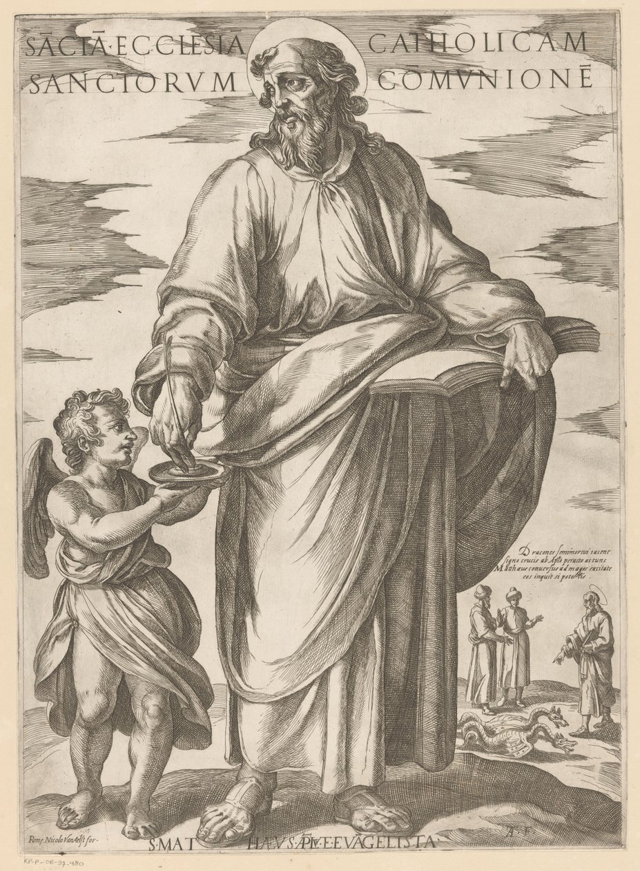 De heilige Matteüs Kutsal Komünyon (nesne üzerindeki başlık) Christ, Mary en de apostelen (dizi adı) by Antonio Tempesta