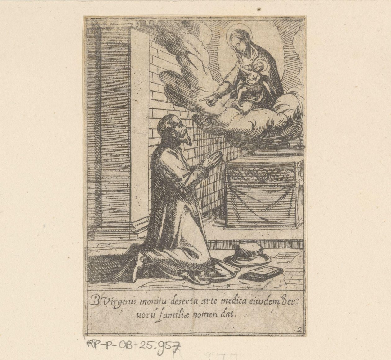 Philippus plaatst zich onder de hoede van Maagd Maria Het Leven van Philippe Benitius (dizi adı) B. Benicius Florent