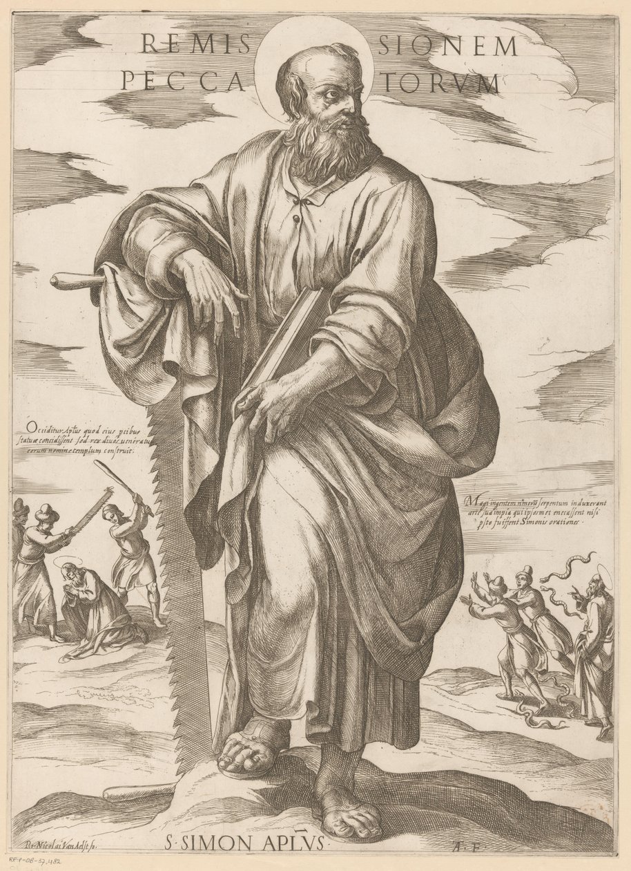 Simon de heilige Günahların bağışlanması (nesne üzerindeki başlık) Christ, Mary en de apostelen (dizi adı) by Antonio Tempesta