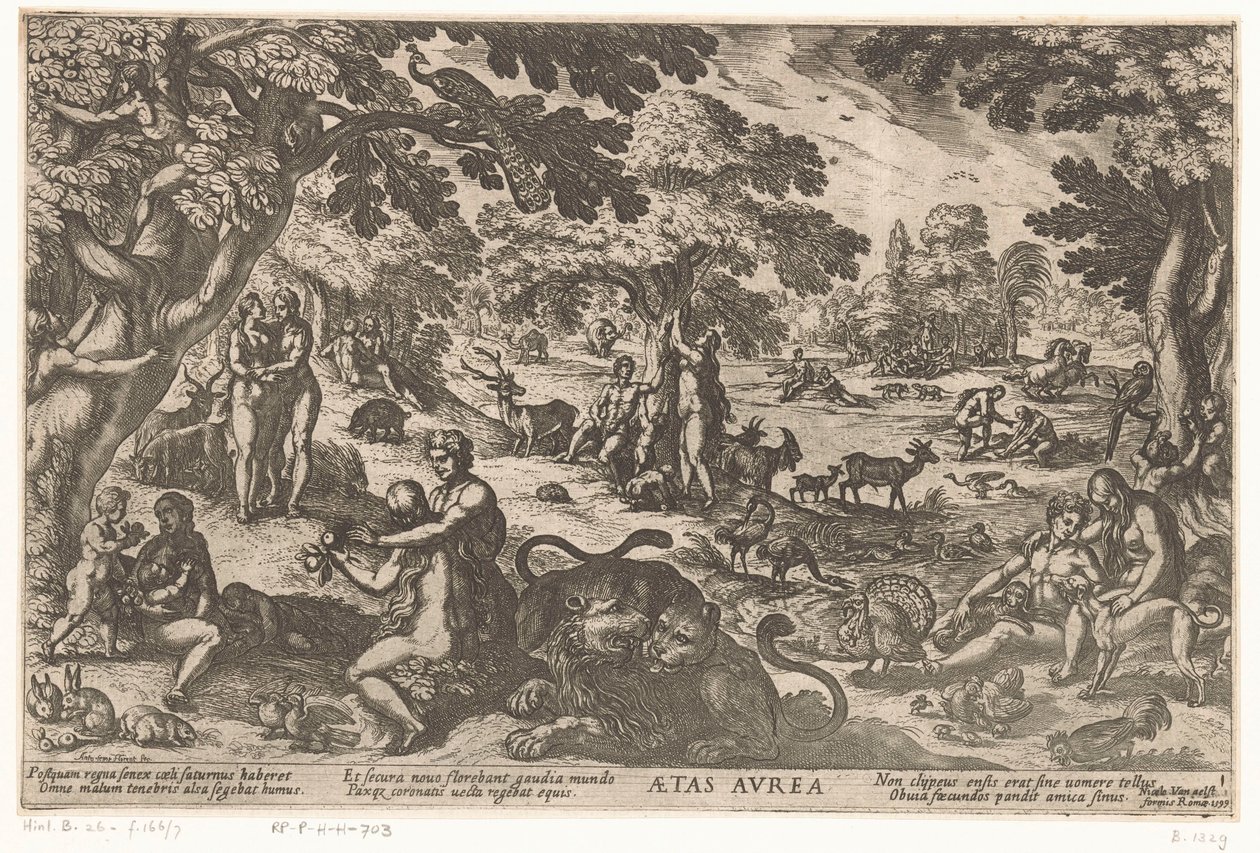 altın Çağ Aetas aurea (nesne üzerindeki başlık) Dünyanın Dört Çağı (dizi adı) by Antonio Tempesta