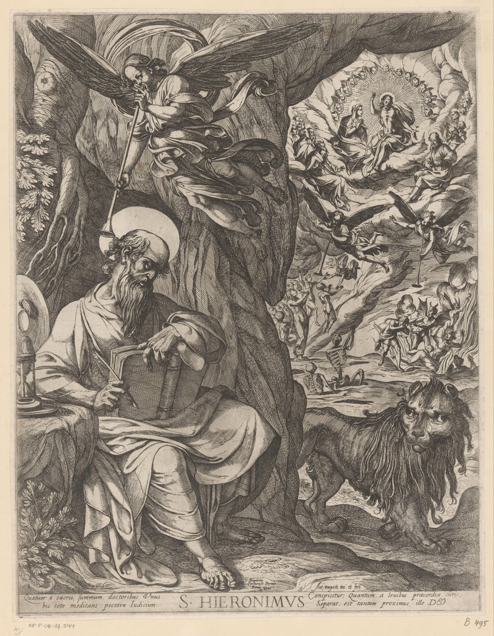 Aziz Jerome, Son Yargıyı Düşünürken Vahşi Doğada S. Hieronimus (nesne üzerindeki başlık) by Antonio Tempesta