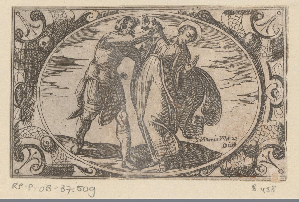 H. Victoria Romeinse martelaressen (dizi adı) Imagini di moltes vergini Rom in şehitlik (dizi başlığı) by Antonio Tempesta