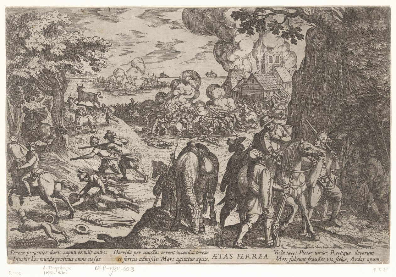 Demir Çağı Aetas ferrea (nesne üzerindeki başlık) Dünyanın Dört Çağı (dizi adı) by Antonio Tempesta
