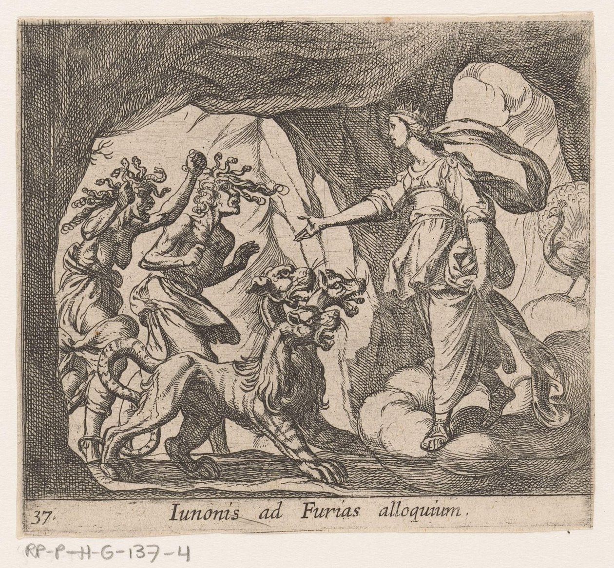 Juno en de Furiën bij de Poort van de Hades Juno, Furylerle konuşuyor (nesnedeki başlık) Metamorfozlar veya dönüşümler (dizi başlığı) Metamorfozlar van Ovidius (dizi başlığı) by Antonio Tempesta