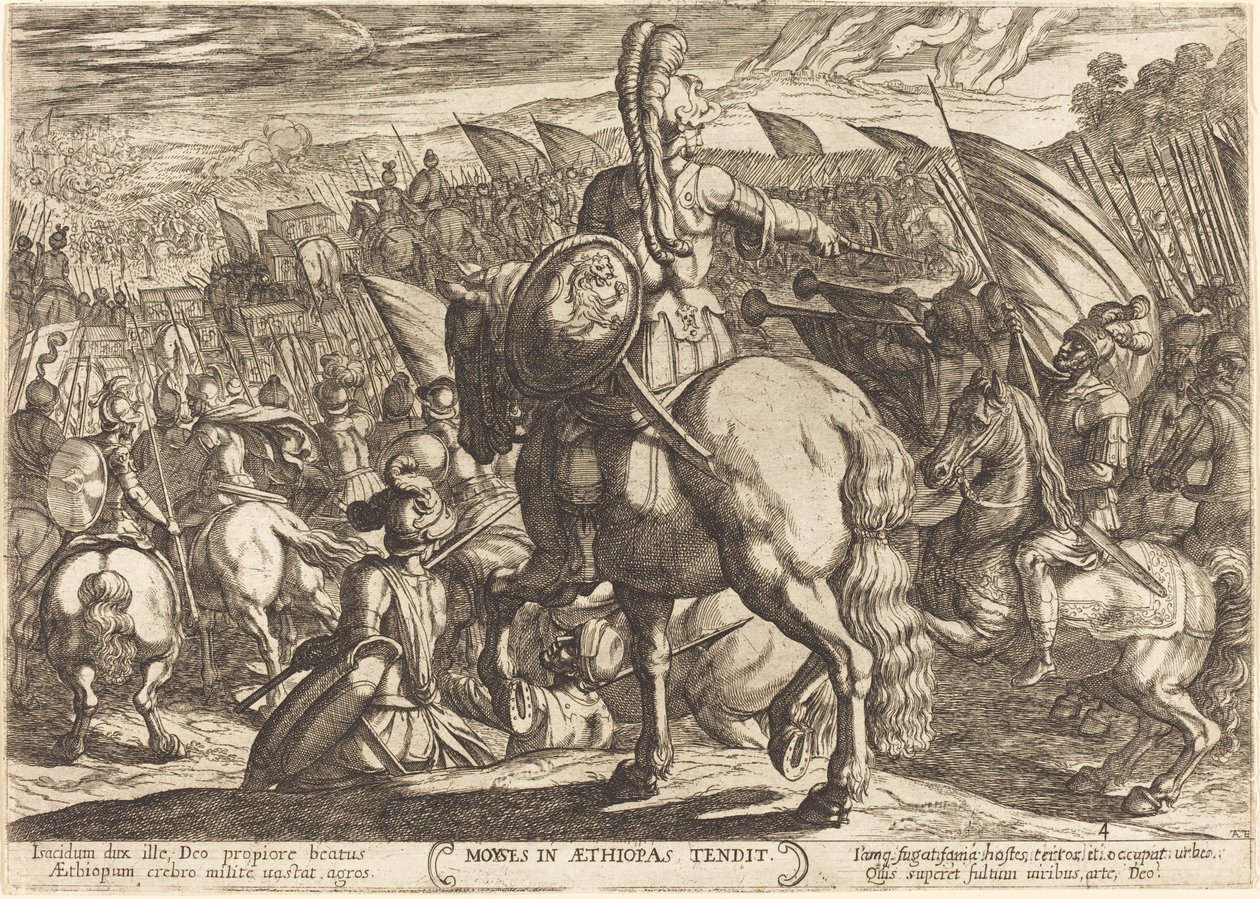 Musa İbrani ordusunu Etiyopyalılara karşı yürütür by Antonio Tempesta