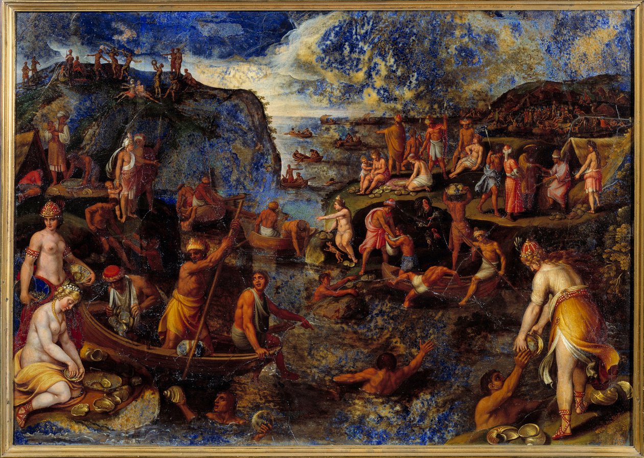 Amerikalılar tarafından İnci Balıkçılığı lapis lazuli ile boyama by Antonio Tempesta