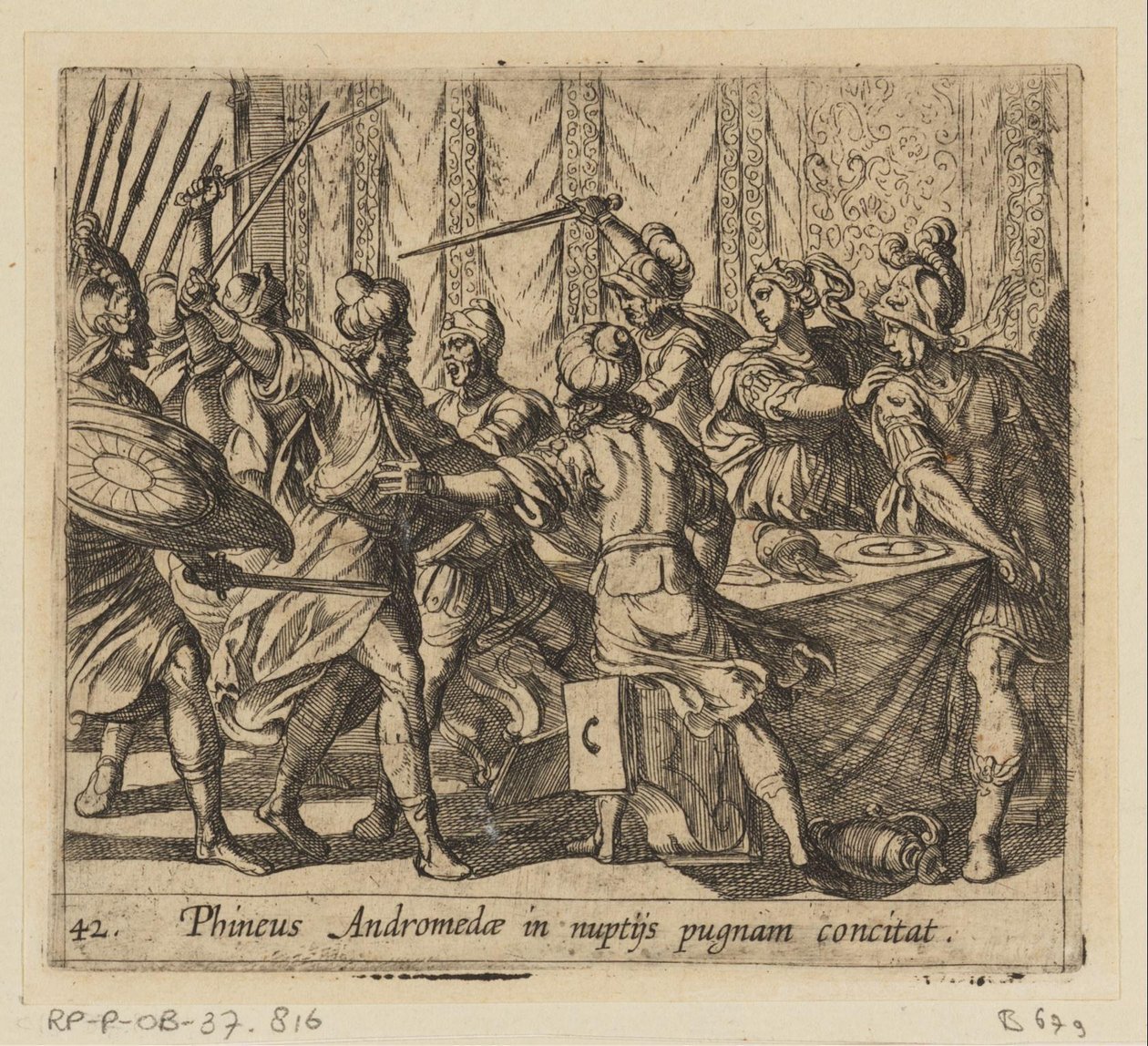 Phineus verstoort de bruiloft van Perseus ve Andromeda Phineus, Andromeda