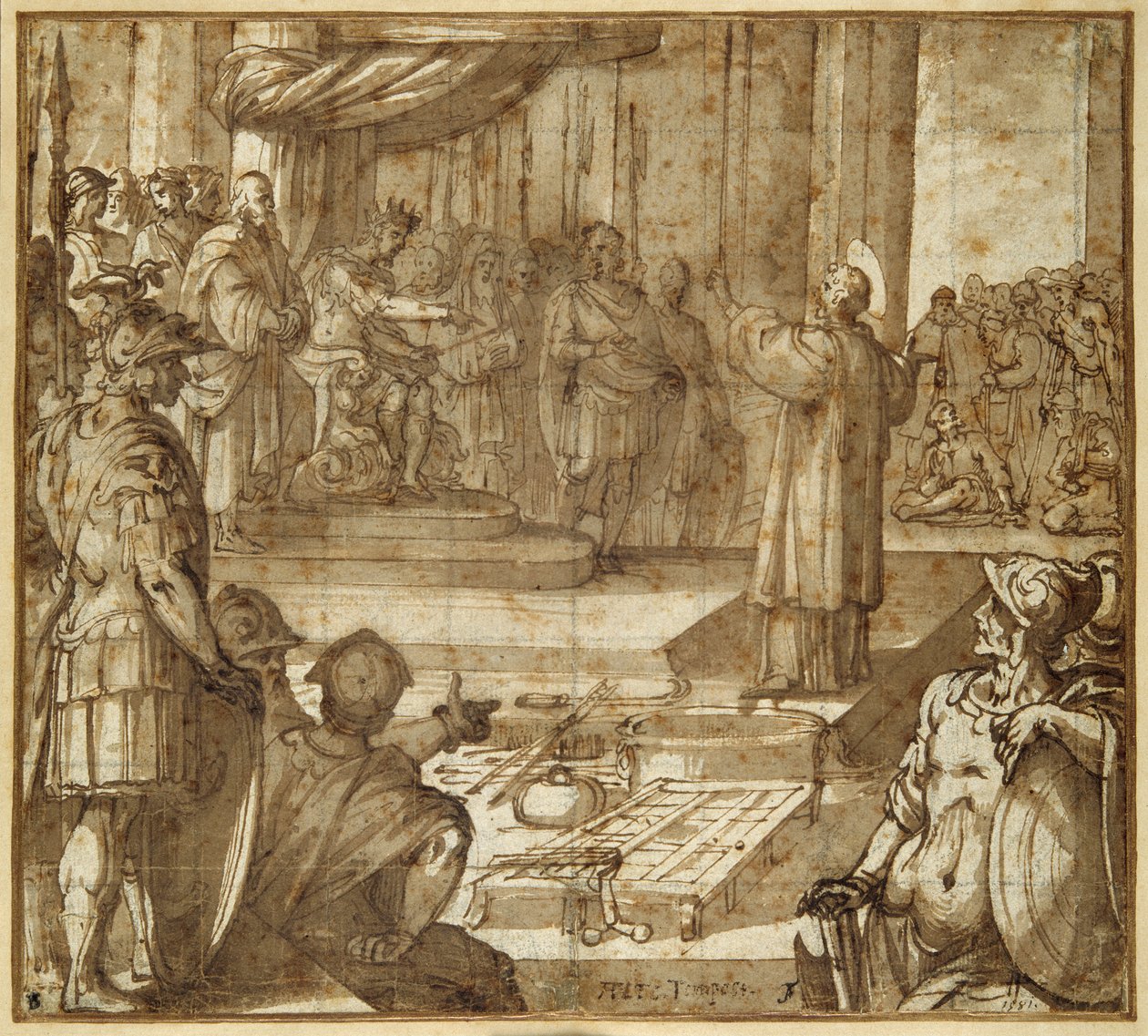 Vali Decius huzurunda St Lawrence söylemleri by Antonio Tempesta