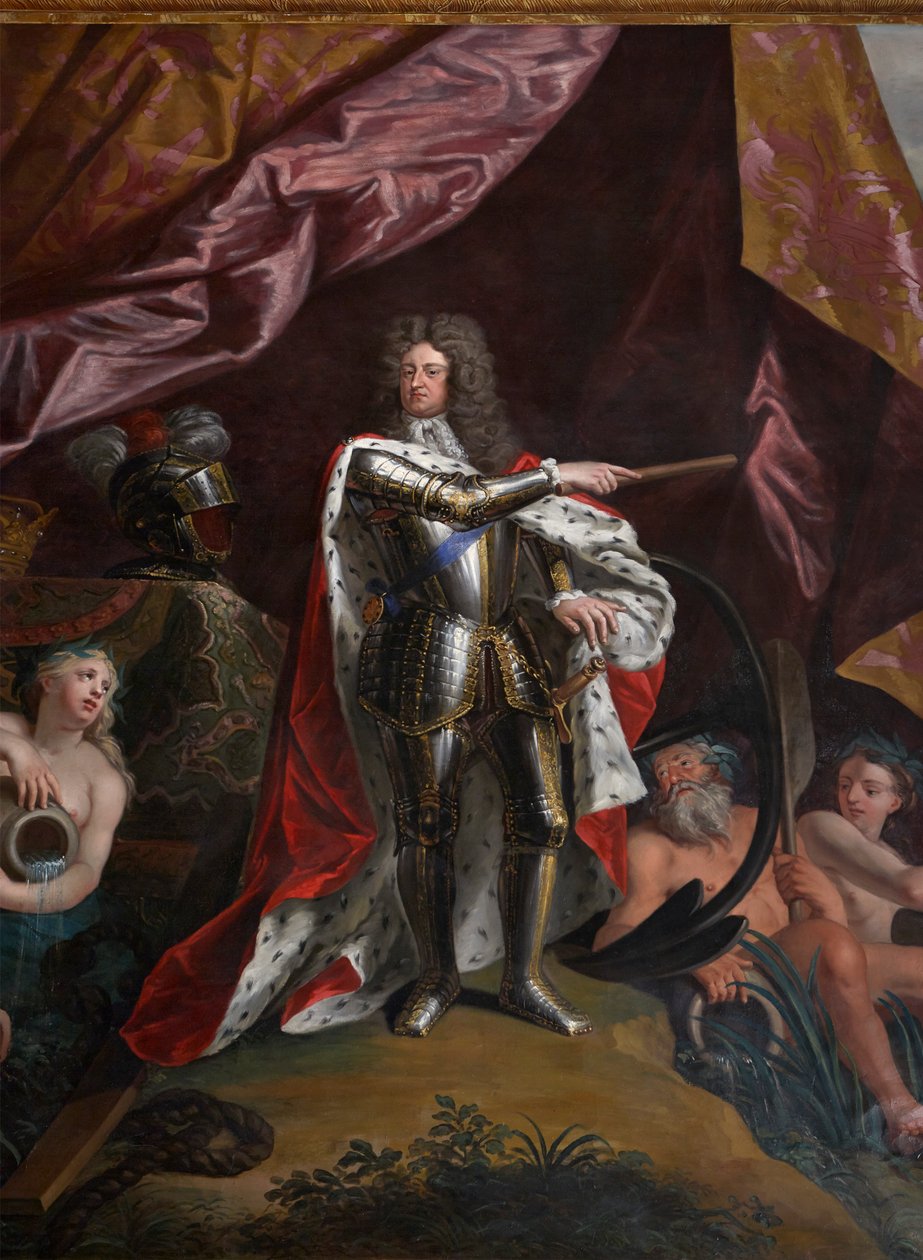 Danimarka Prensi George, İngiltere Lord Yüksek Amirali olarak, Kraliçe'nin Çekme Odasından detay by Antonio Verrio