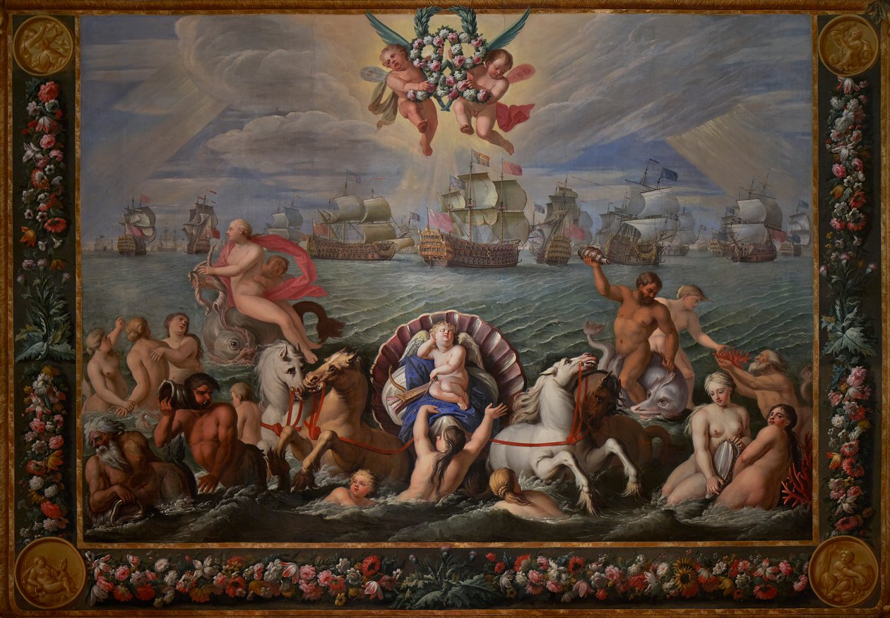 George, Danimarka Prensi, Kraliçe'nin Çizim Odasından detay by Antonio Verrio