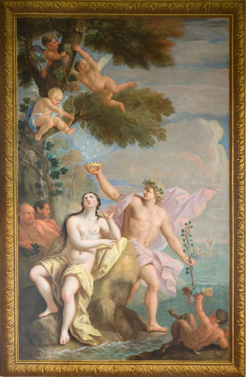 Bacchus ve Ariadne'yi tasvir eden kuzey cephe duvar resmi, Ziyafet Evi by Antonio Verrio