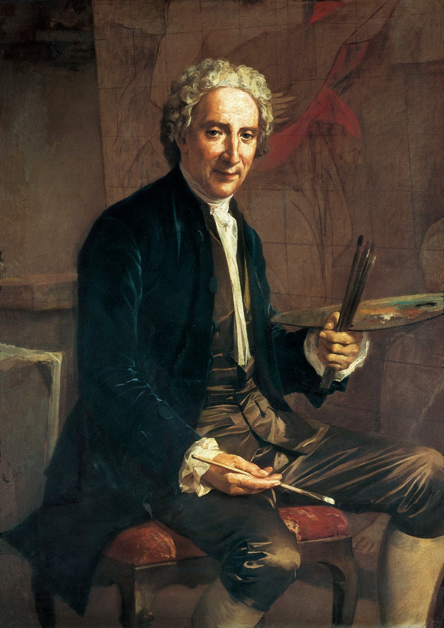 İspanyol ressam Antoni VILADOMAT i MANALT'ın (1678-1755) portresi by Antonio Viladomat