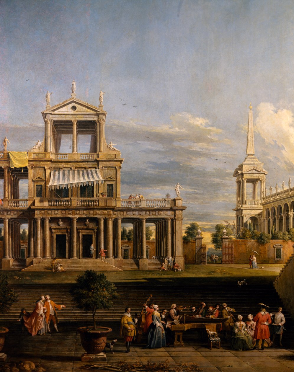 Villada Konser, Antonio Visentini (1688-1782), piyano ve keman, tuval üzerine yağlı boya, 207x320, İtalya by Antonio Visentini