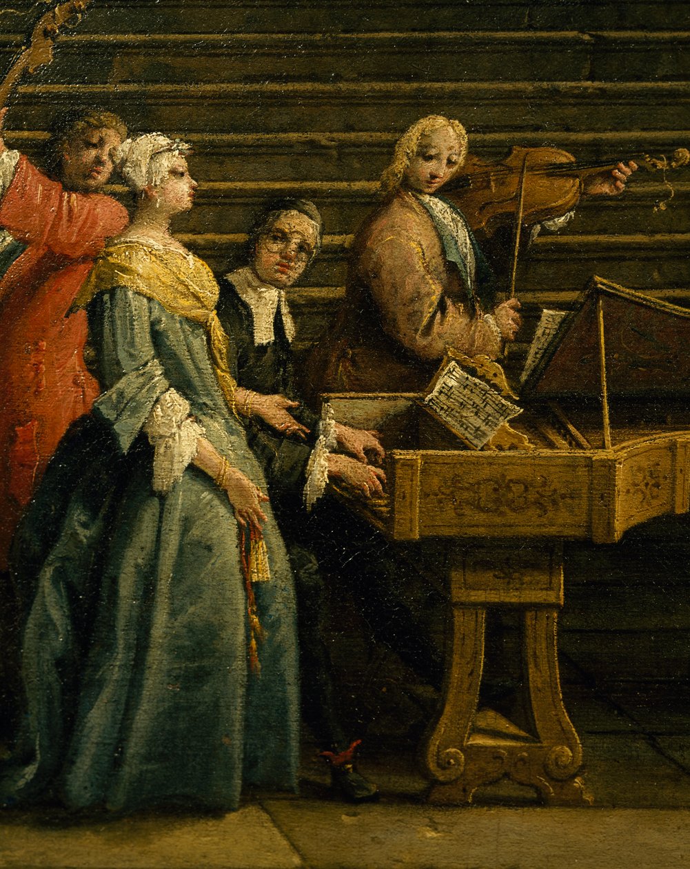 Villada Konser, Antonio Visentini (1688-1782), piyano ve keman, tuval üzerine yağlıboya, 207x320, İtalya by Antonio Visentini