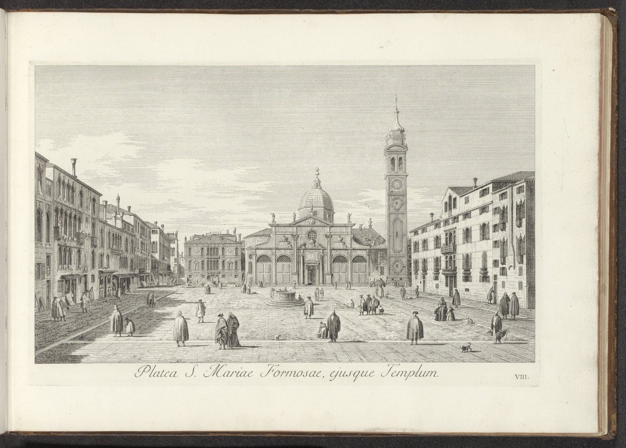 Gezicht op Campo Santa Maria Formosa te Venetië Güzellerin Meryem Ana Meydanı ve Tapınağı (nesnedeki başlık) Venedik