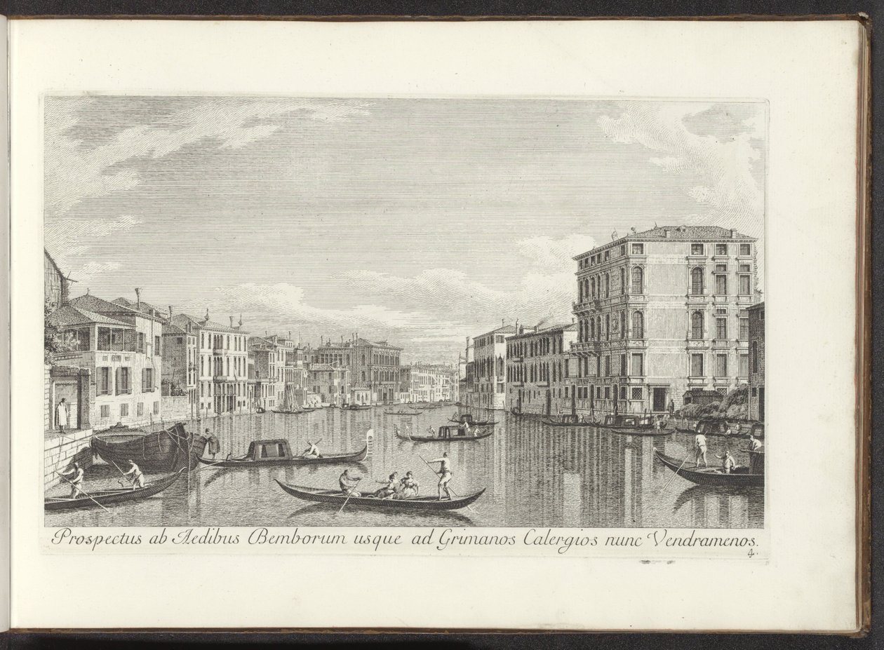 Gezicht op het Canal Grande, Palazzo Bembo ve Venedik Palazzo Vendramin-Calergi te by Antonio Visentini