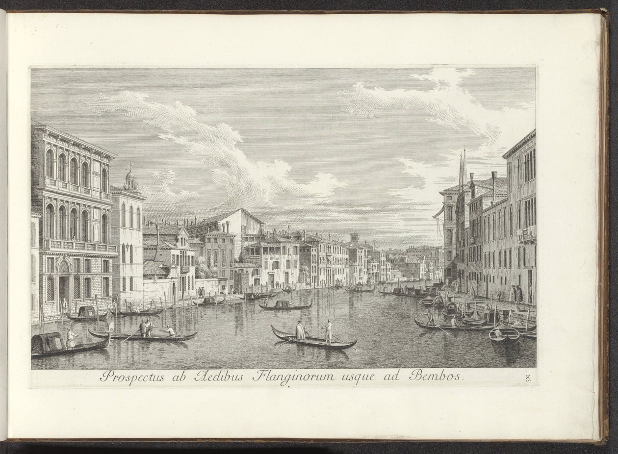 Gezicht op het Canal Grande en Palazzo Flangini te Venetië Flangin Tapınağı