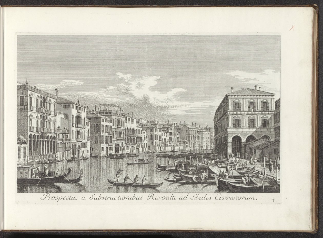 Gezicht op het Canal Grande te Venetië Rialto Alt Yapılarından Aedes Civrani