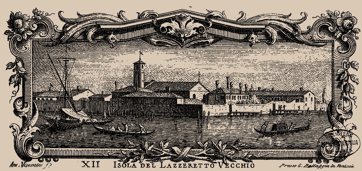 Venedik Isolario, XII. Lazzaretto Vecchio Adası, 1777. by Antonio Visentini