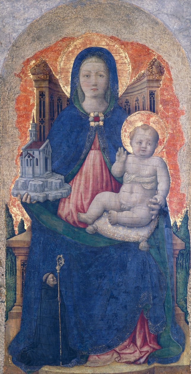 Çocuklu Madonna, Praglia Sunağının detayı, Antonio Vivarini (1418-öncesi 1484), 67x33 cm by Antonio Vivarini