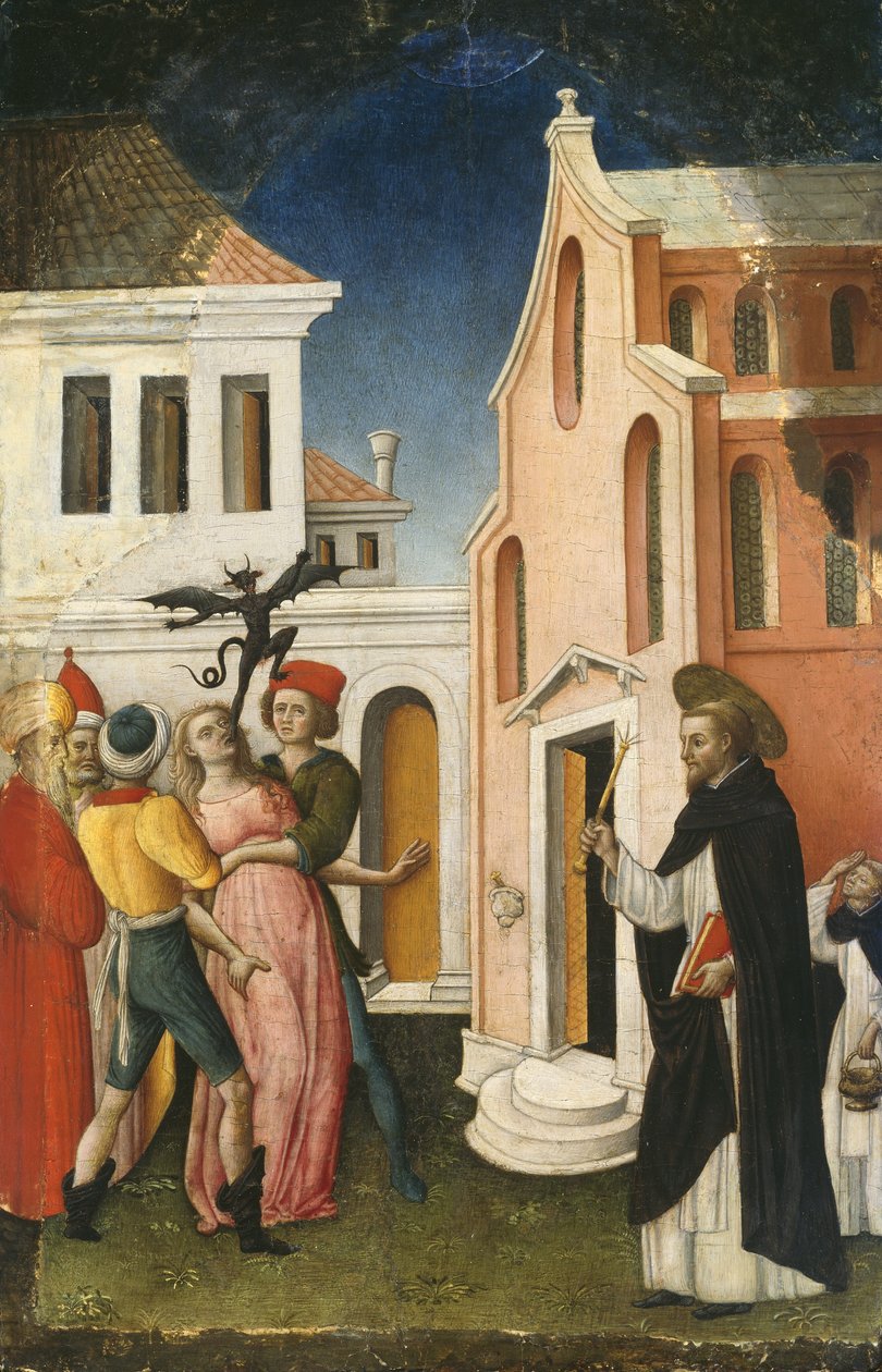 Aziz Petrus Şehit, Şeytan Tarafından Ele Geçirilen Kadından Kurtulur, 1440-50 by Antonio Vivarini