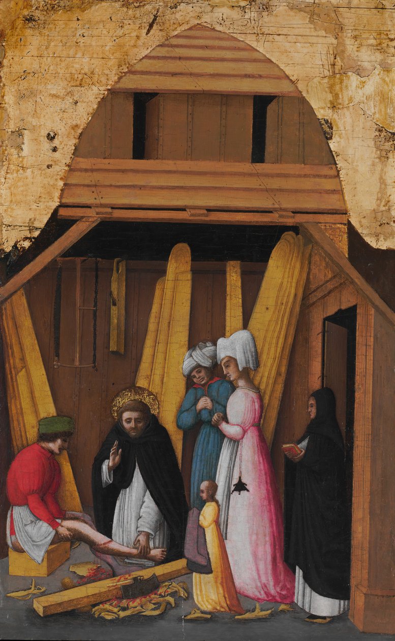 Aziz Peter Şehit Genç Bir Adamın Bacağını İyileştiriyor, yaklaşık. 1450. by Antonio Vivarini