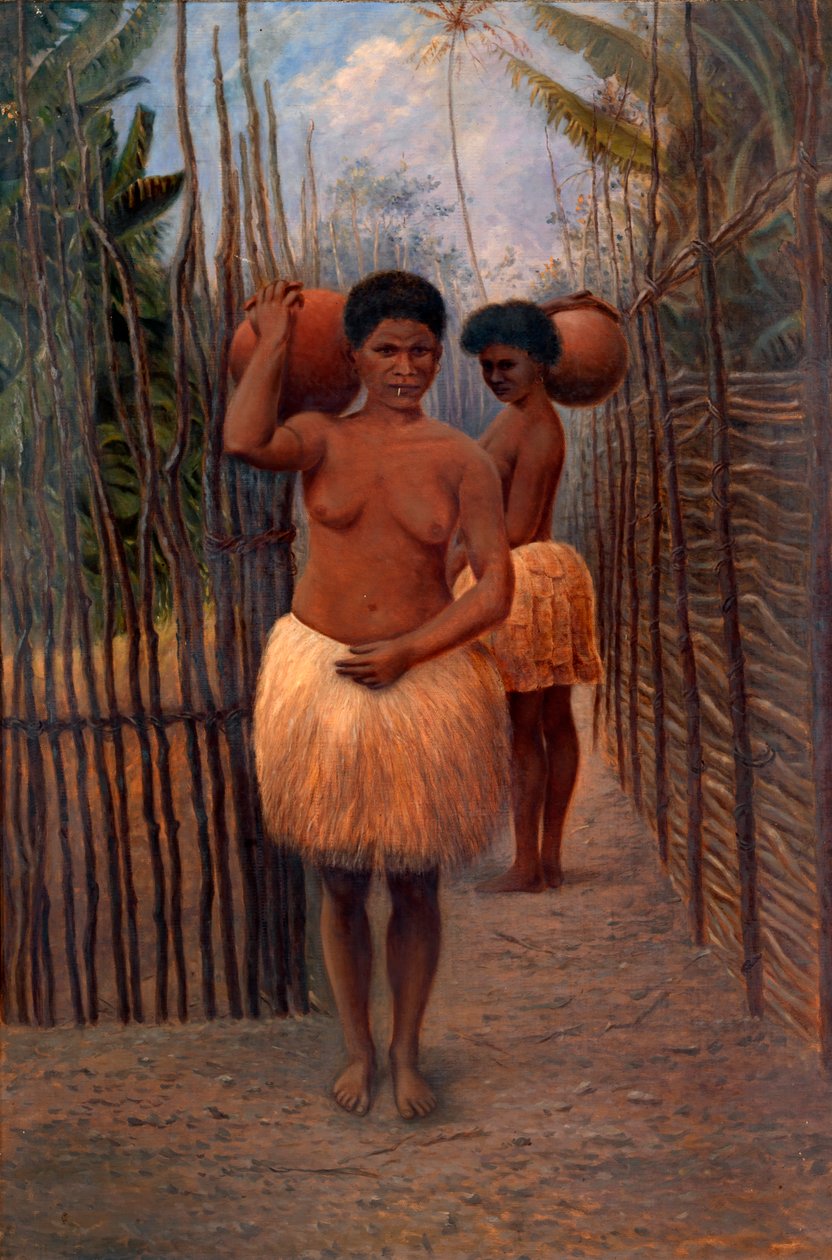 Papua kadınları, ovmak 1890-1899. by Antonio Zeno Shindler