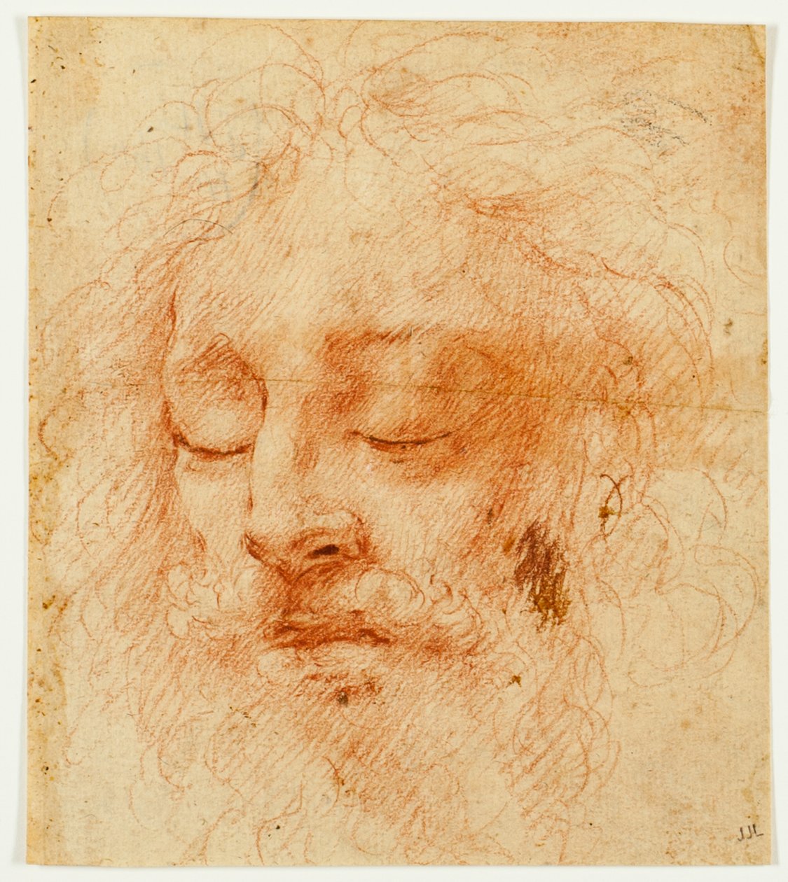 Uyuyan Bir Adamın Başı by Antonio da Correggio