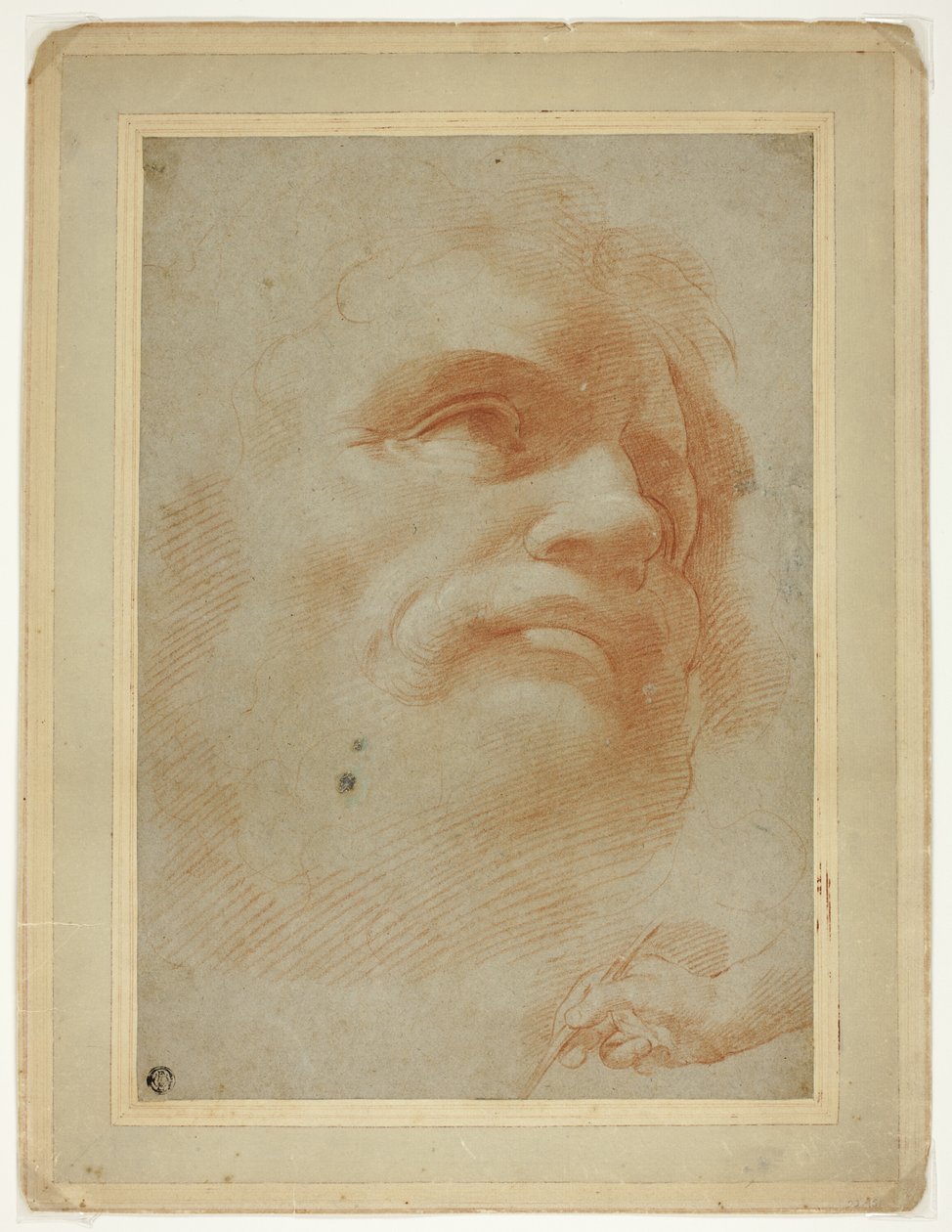 Erkek Başı ve Sağ El Kalemini Tutarak Çizimi by Antonio da Correggio
