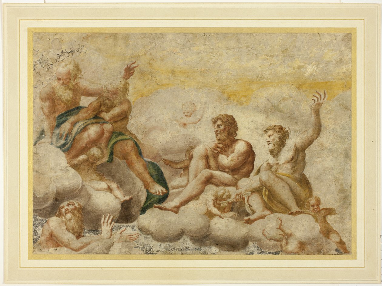 Aziz Petrus ve diğer Oturan Havariler, Aşağıda Aziz John Evangelist ile by Antonio da Correggio