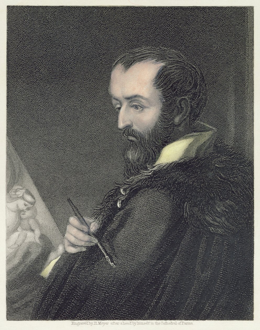 Kendi Portresi, Henry Meyer (1782-1847) pub tarafından oyulmuş. tarafından William Mackenzie by Antonio da Correggio