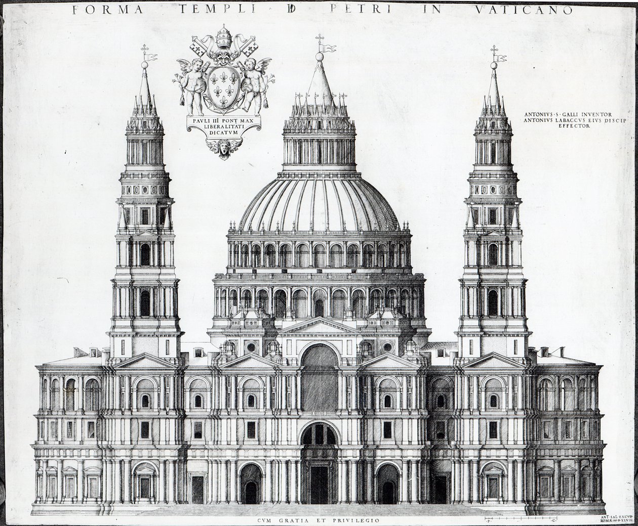 Aziz Petrus Planı, Roma, 1539 by Antonio da Sangallo