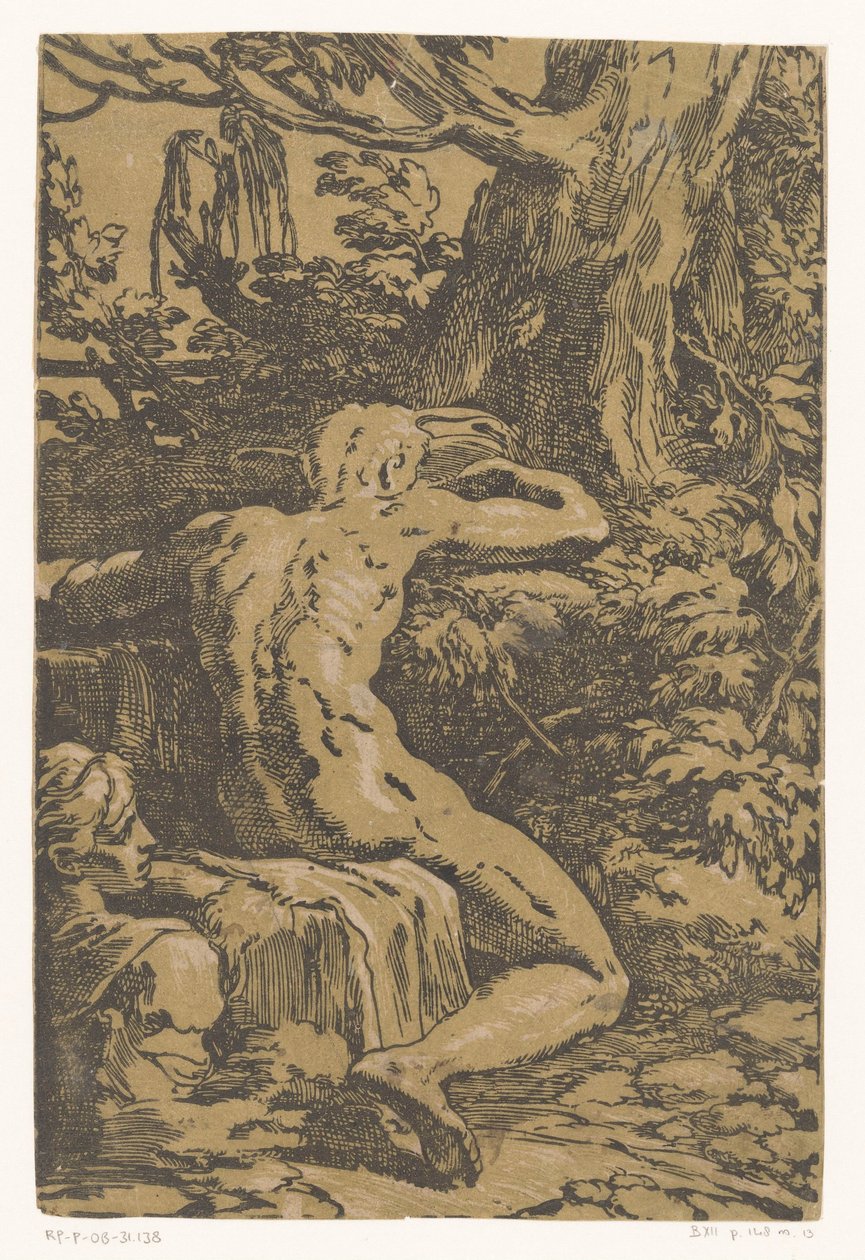 Bir manzarada çıplak adam by Antonio da Trento