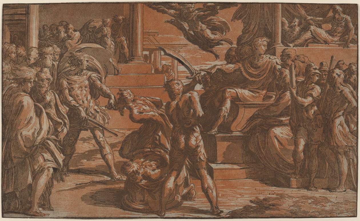 İki Azizin Şehadeti, c. 1530. by Antonio da Trento