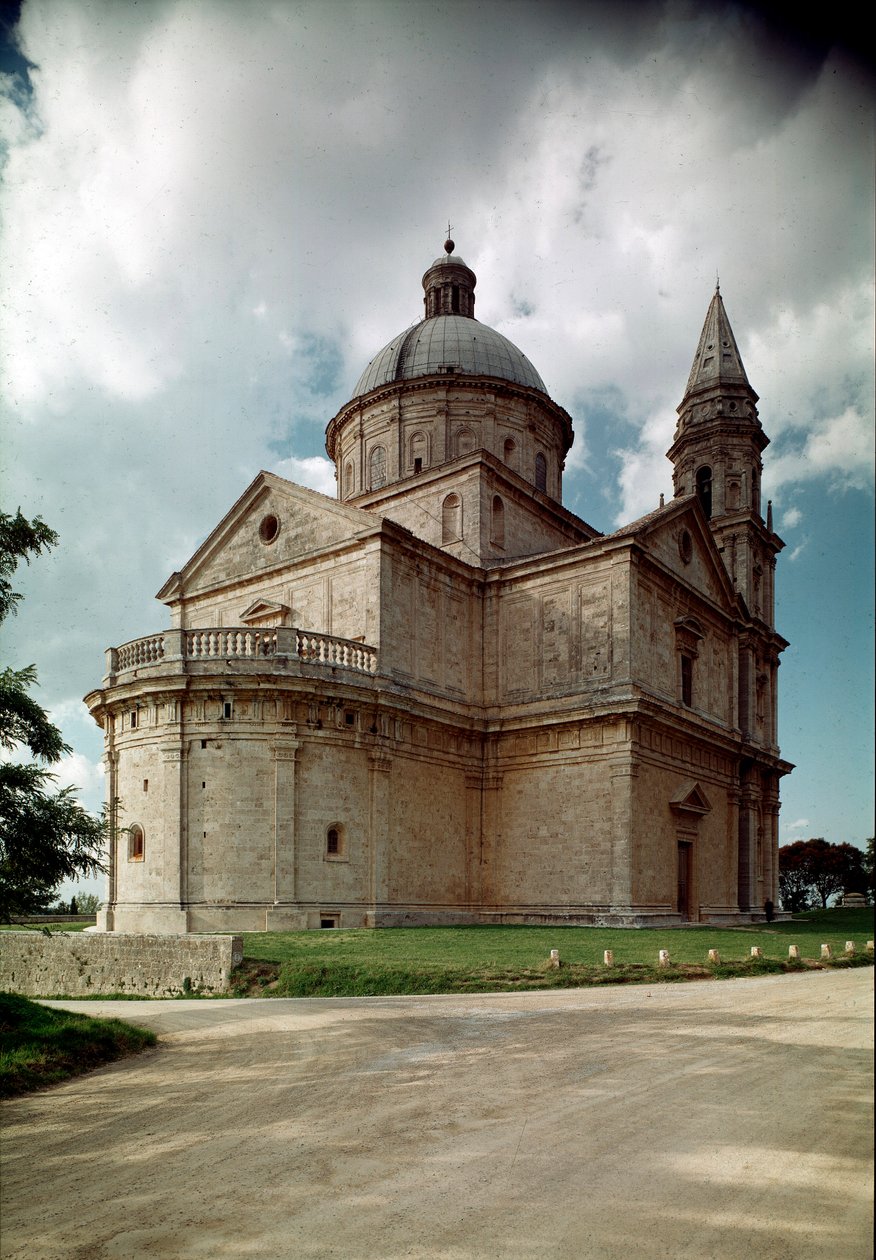 Mimar Antonio da Sangallo tarafından eski (1453-1534) 1518-1545 Montepulciano, Toskana tarafından yapılan San Biagio kilisesinin görünümü. İtalya by Antonio da the elder Sangallo