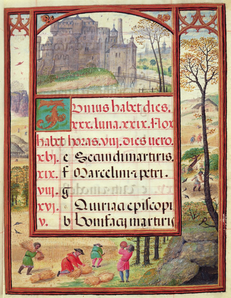 Haziran ayı, 'Dom Manuel'in Saatleri Kitabı'ndan minyatürler, 1517-38 (parşömen üzerinde tempera) by Antonio de Hollanda