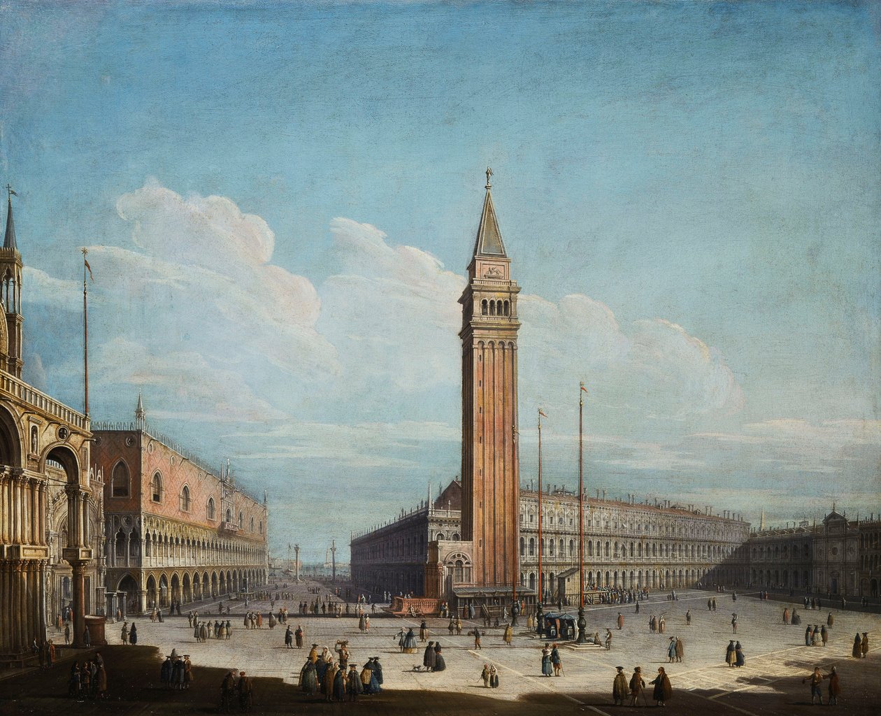 Piazza San Marco ve Piazzetta, Venedik, Güney-Batı, 1741 by Antonio de dipi Joli