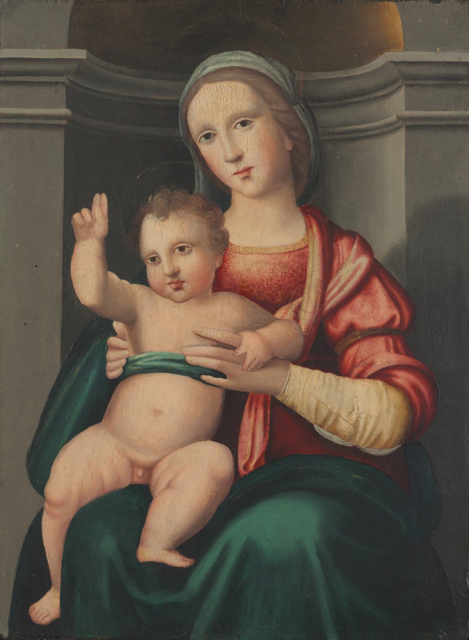 Bir Nişte Madonna ve Çocuk , yak. 1520'ler (ahşap üzerine yağlı boya) by Antonio del Ceraiolo