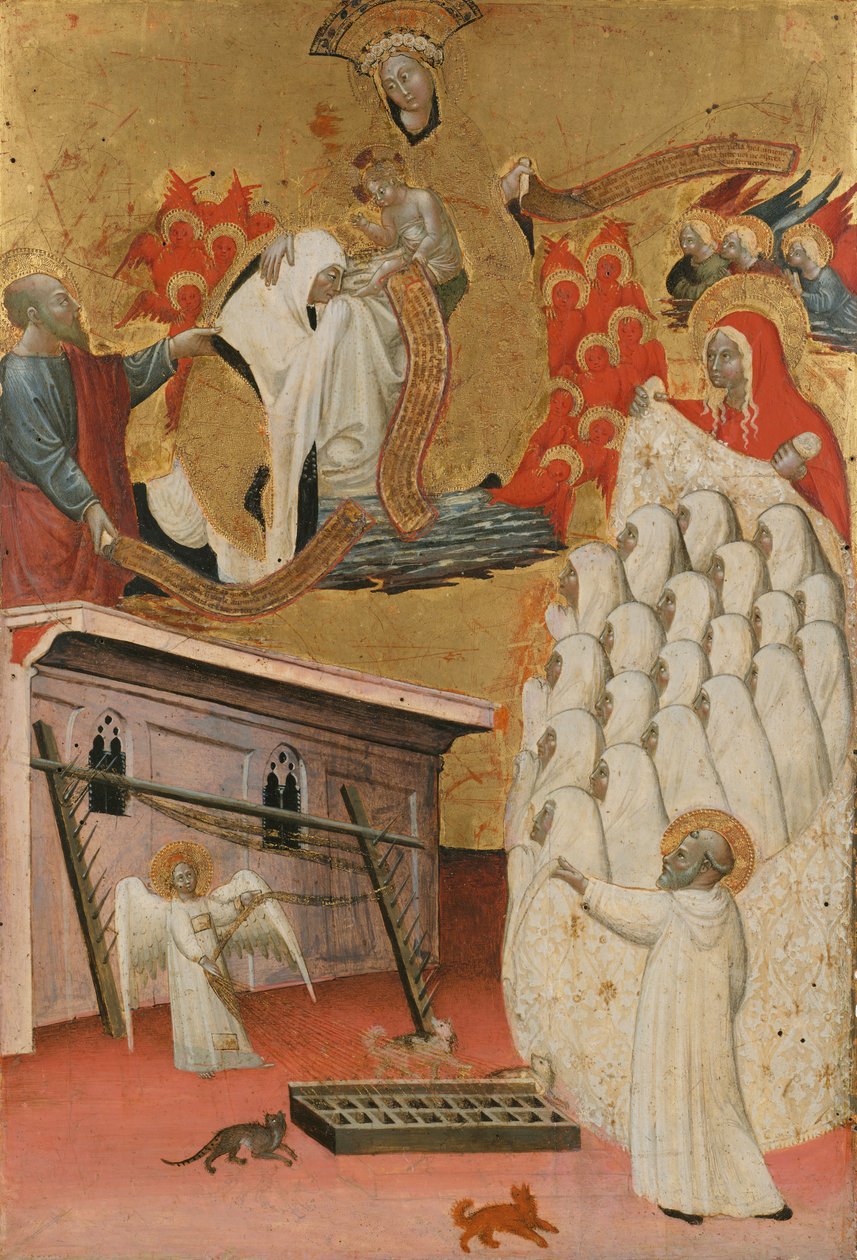 Santa Francesca Romana Bakire tarafından giydirilmiş, yakl. 1445. by Antonio del Massaro da Viterbo