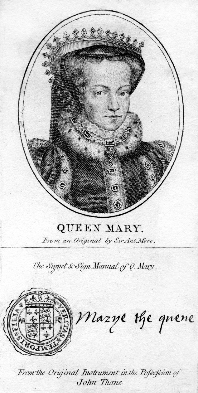 İngiltere Kraliçesi I. Mary. by Antonis Mor