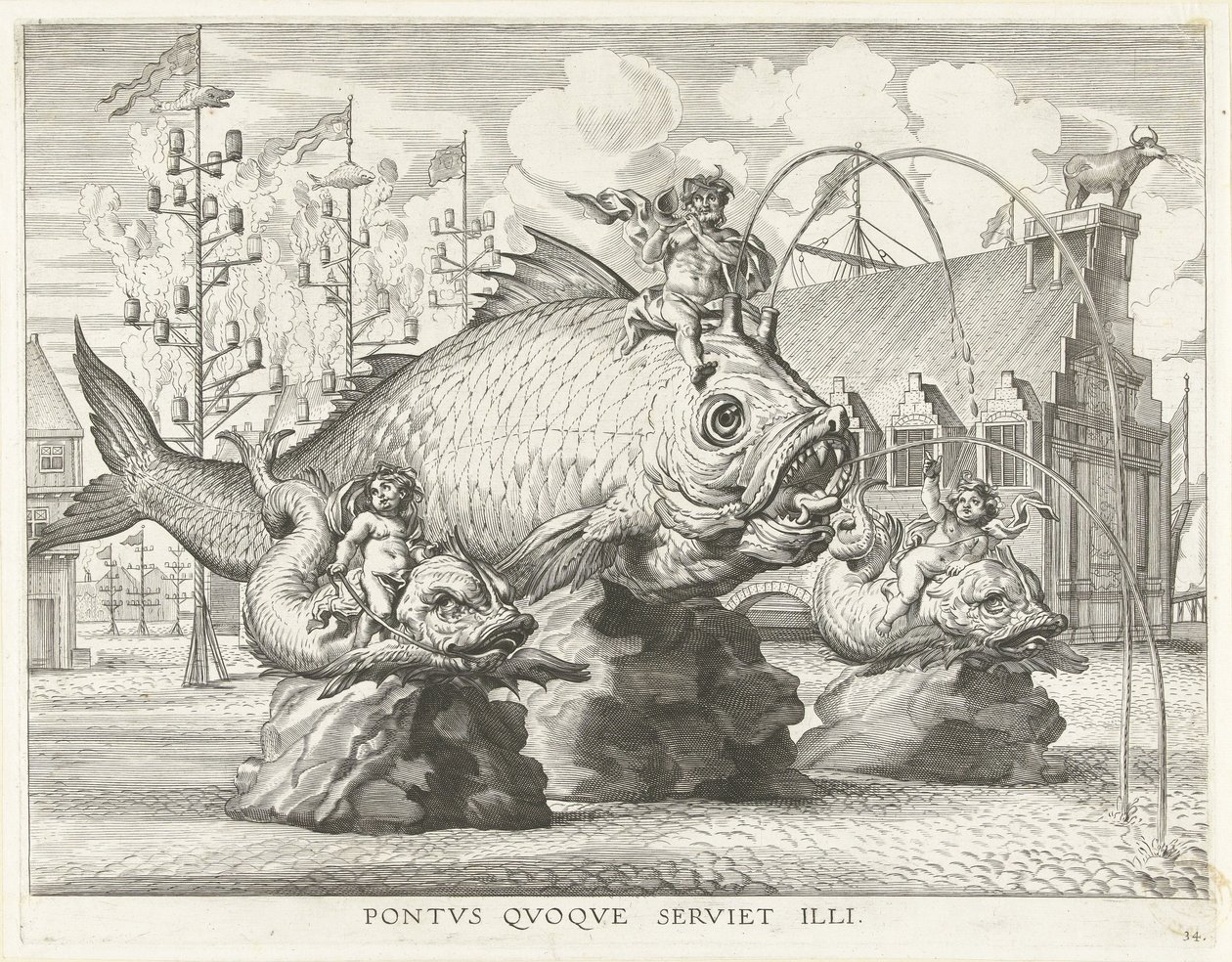 Dev bir balık üzerinde Triton ile gösteri; Ferdinand