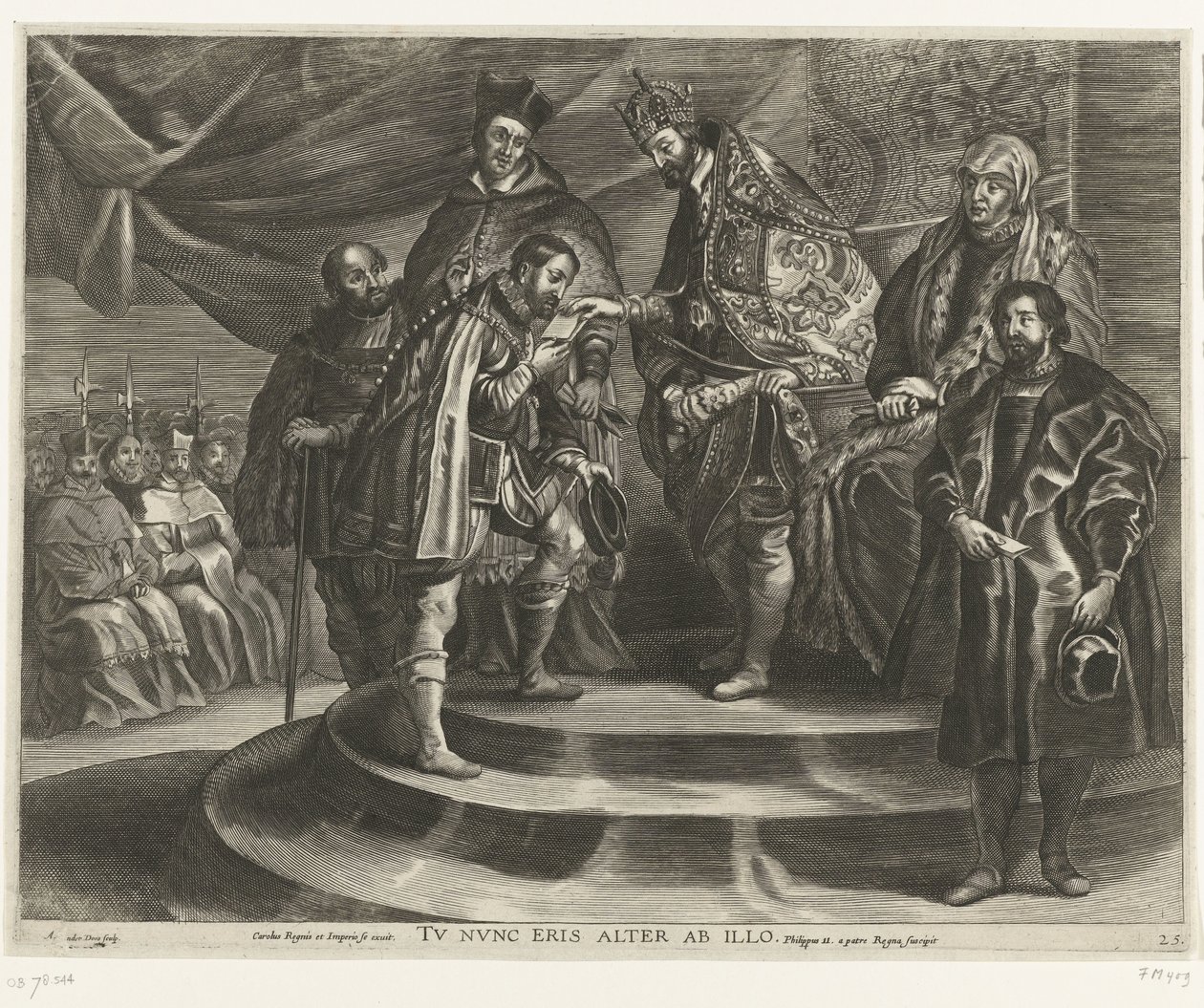 Troonsafstand van Karel V; 1635 yılında intocht van Ferdinand te Gent (bıçak 25) Charles kendini krallıklardan ve imparatorluklardan mahrum ediyor by Antony van der Does
